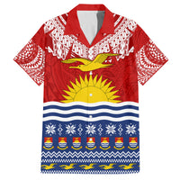 Personalised Kiribati Christmas Family Matching Summer Maxi Dress and Hawaiian Shirt Tekeraoi n Te Tiritimati Polynesian Tribal LT9 Dad's Shirt - Short Sleeve Red - Polynesian Pride