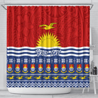 Personalised Kiribati Christmas Shower Curtain Tekeraoi n Te Tiritimati Polynesian Tribal LT9 - Polynesian Pride