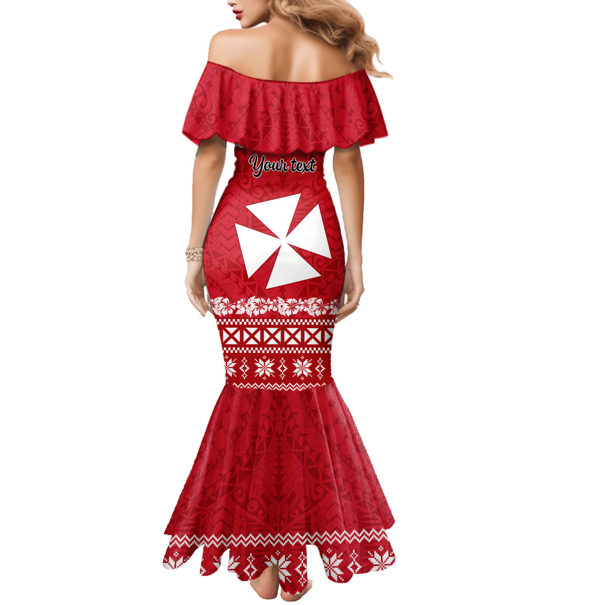Personalised Wallis and Futuna Christmas Family Matching Mermaid Dress and Hawaiian Shirt Polynesian Tribal LT9 - Polynesian Pride