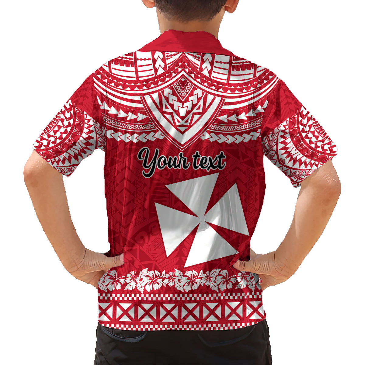 Personalised Wallis and Futuna Christmas Family Matching Short Sleeve Bodycon Dress and Hawaiian Shirt Polynesian Tribal LT9 - Polynesian Pride