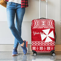 Personalised Wallis and Futuna Christmas Luggage Cover Polynesian Tribal LT9 - Polynesian Pride