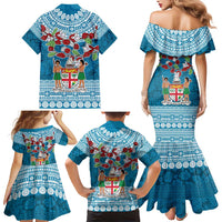 Fijian Tagimoucia Flowers Family Matching Mermaid Dress and Hawaiian Shirt Christmas Coquette bow LT9 - Polynesian Pride