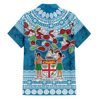 Fijian Tagimoucia Flowers Family Matching Off The Shoulder Long Sleeve Dress and Hawaiian Shirt Christmas Coquette bow LT9 - Polynesian Pride