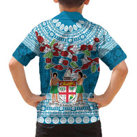 Fijian Tagimoucia Flowers Family Matching Off Shoulder Short Dress and Hawaiian Shirt Christmas Coquette bow LT9 - Polynesian Pride