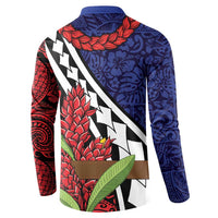 Samoan Ula Fala Flowers Button Sweatshirt Christmas Santa Belt