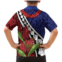 Samoan Ula Fala Flowers Family Matching Mermaid Dress and Hawaiian Shirt Christmas Santa Belt LT9 - Polynesian Pride