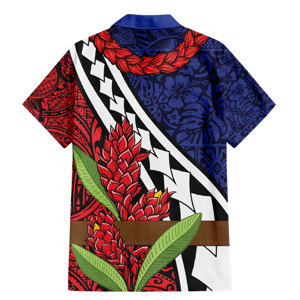 Samoan Ula Fala Flowers Family Matching Mermaid Dress and Hawaiian Shirt Christmas Santa Belt LT9 - Polynesian Pride