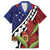 Samoan Ula Fala Flowers Family Matching Off The Shoulder Long Sleeve Dress and Hawaiian Shirt Christmas Santa Belt