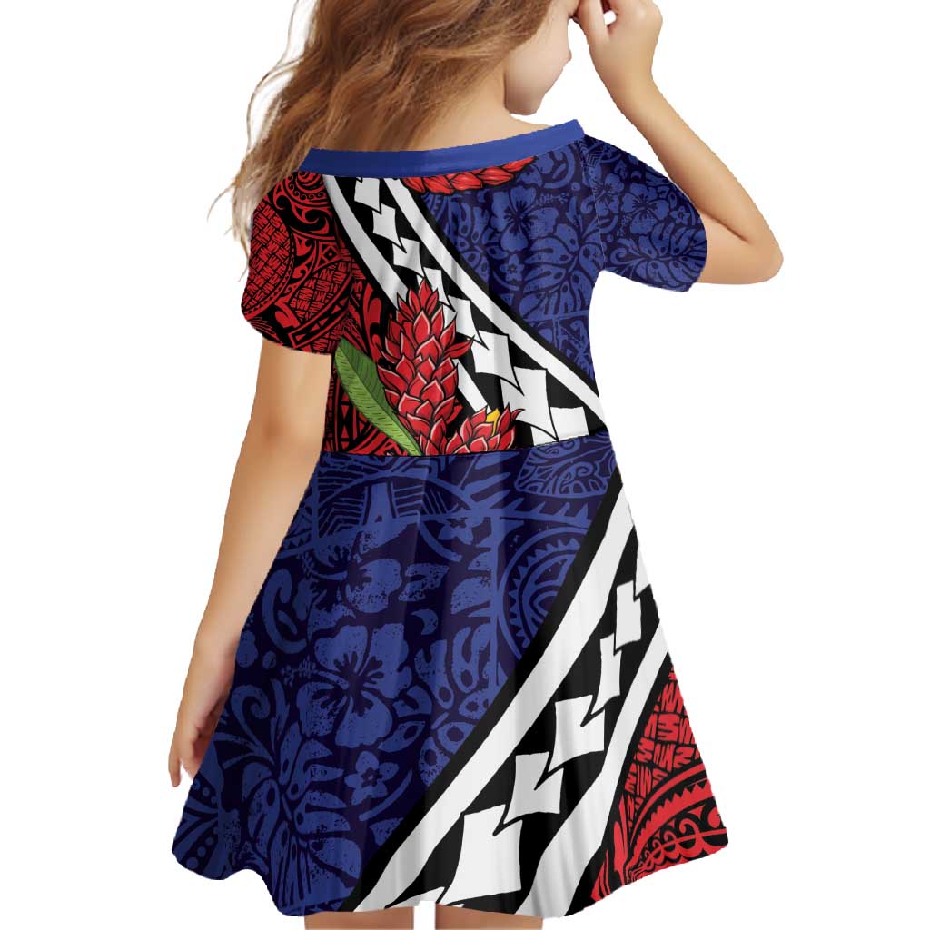Samoan Ula Fala Flowers Family Matching Summer Maxi Dress and Hawaiian Shirt Christmas Santa Belt LT9 - Polynesian Pride