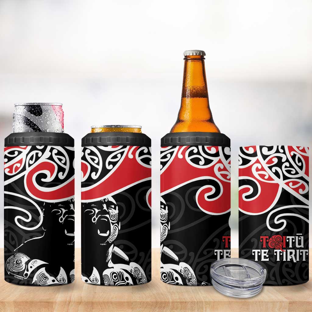 Aotearoa Toitu Te Tiriti 4 in 1 Can Cooler Tumbler New Zealand Stand Together Stand Stronger LT9 - Polynesian Pride