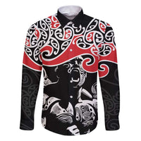 Aotearoa Toitu Te Tiriti Family Matching Puletasi and Hawaiian Shirt New Zealand Stand Together Stand Stronger LT9 Dad's Shirt - Long Sleeve Black - Polynesian Pride
