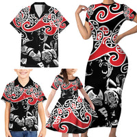 Aotearoa Toitu Te Tiriti Family Matching Short Sleeve Bodycon Dress and Hawaiian Shirt New Zealand Stand Together Stand Stronger LT9 - Polynesian Pride