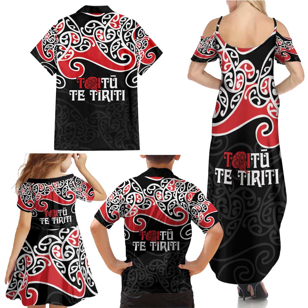 Aotearoa Toitu Te Tiriti Family Matching Summer Maxi Dress and Hawaiian Shirt New Zealand Stand Together Stand Stronger LT9 - Polynesian Pride