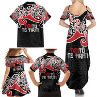 Aotearoa Toitu Te Tiriti Family Matching Summer Maxi Dress and Hawaiian Shirt New Zealand Stand Together Stand Stronger LT9 - Polynesian Pride