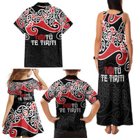 Aotearoa Toitu Te Tiriti Family Matching Tank Maxi Dress and Hawaiian Shirt New Zealand Stand Together Stand Stronger LT9 - Polynesian Pride