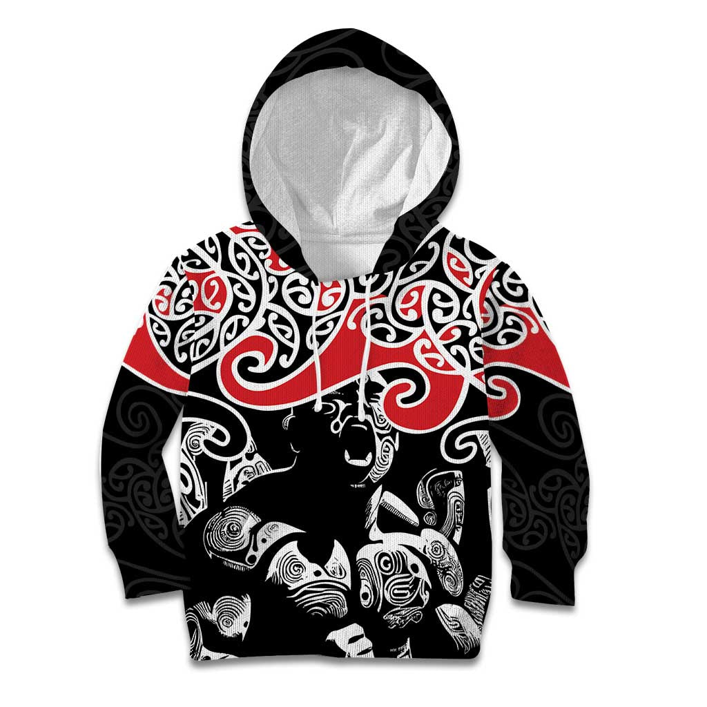 Aotearoa Toitu Te Tiriti Kid Hoodie New Zealand Stand Together Stand Stronger LT9 Hoodie Black - Polynesian Pride
