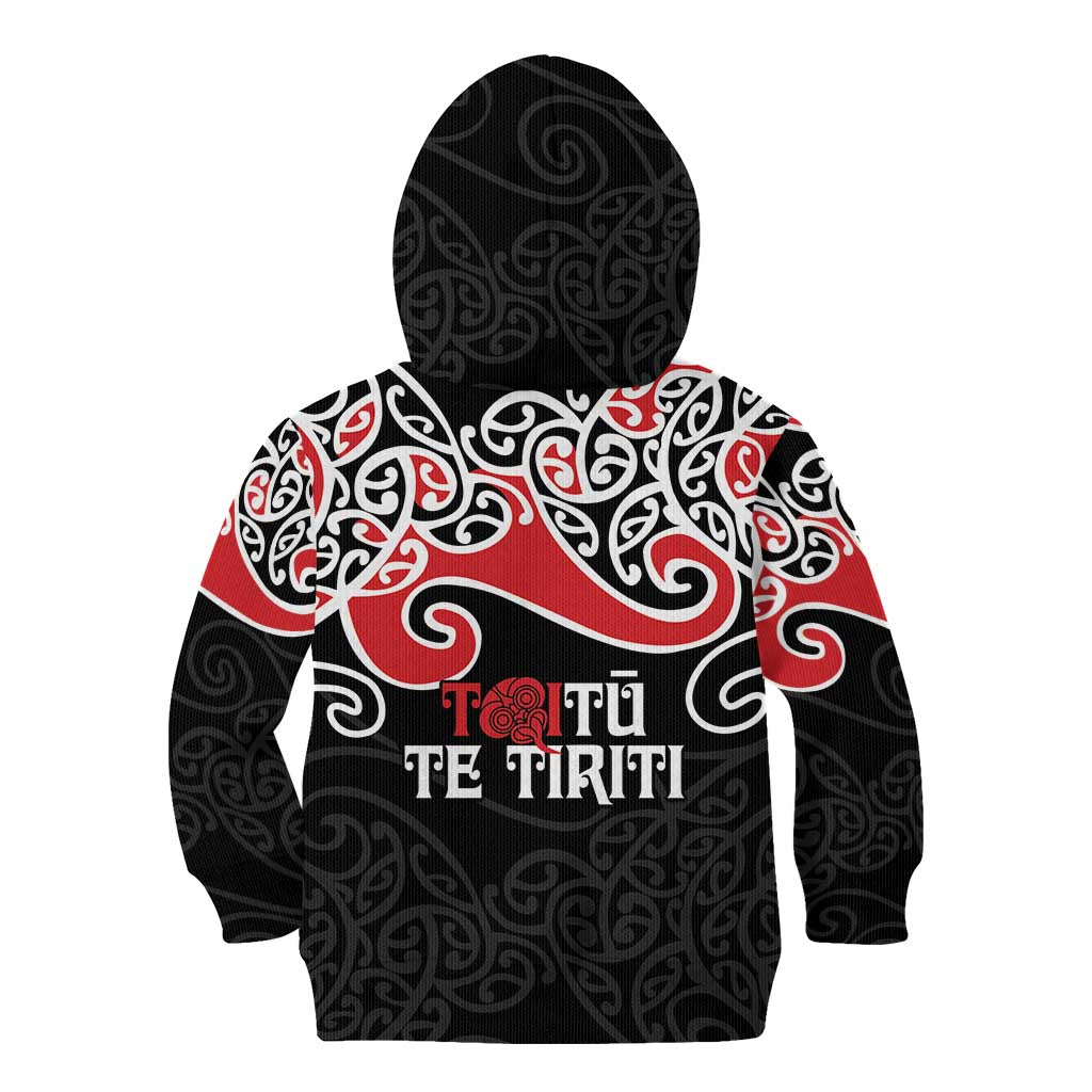 Aotearoa Toitu Te Tiriti Kid Hoodie New Zealand Stand Together Stand Stronger LT9 - Polynesian Pride
