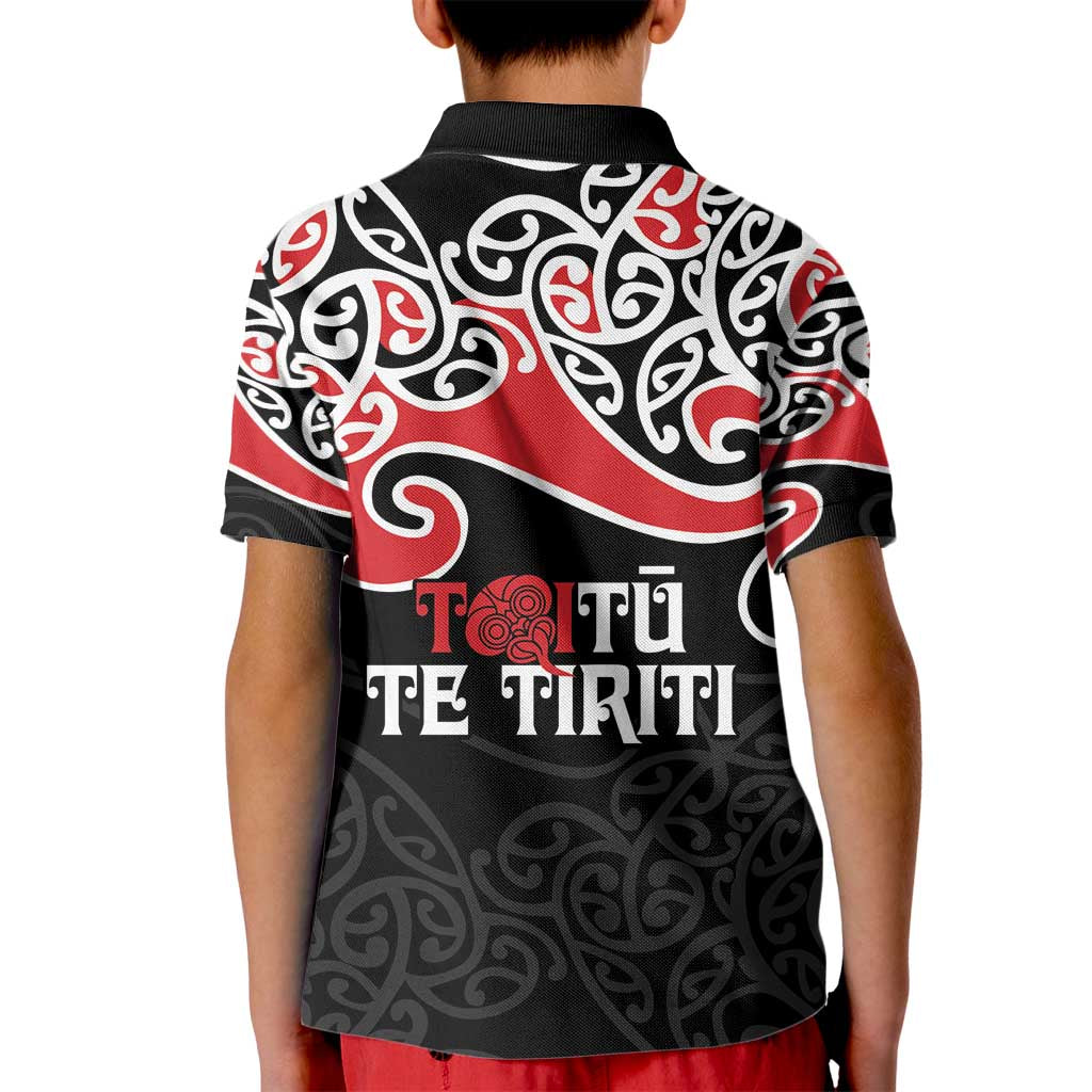 Aotearoa Toitu Te Tiriti Kid Polo Shirt New Zealand Stand Together Stand Stronger LT9 - Polynesian Pride