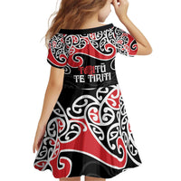 Aotearoa Toitu Te Tiriti Kid Short Sleeve Dress New Zealand Stand Together Stand Stronger LT9 - Polynesian Pride