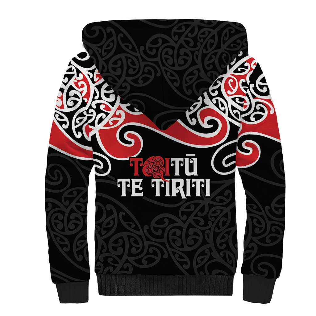 Aotearoa Toitu Te Tiriti Sherpa Hoodie New Zealand Stand Together Stand Stronger LT9 - Polynesian Pride