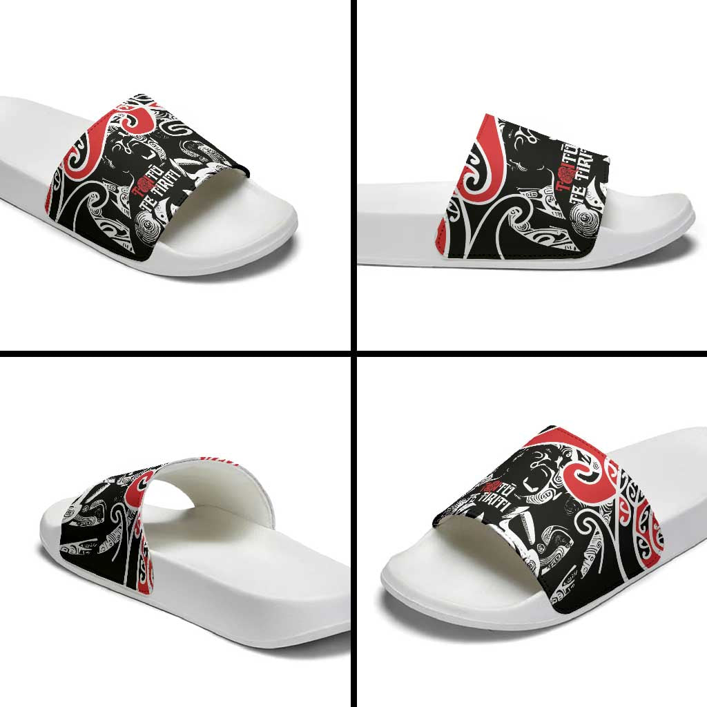 Aotearoa Toitu Te Tiriti Slide Sandals New Zealand Stand Together Stand Stronger - Polynesian Pride