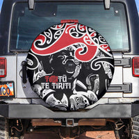 Aotearoa Toitu Te Tiriti Spare Tire Cover New Zealand Stand Together Stand Stronger LT9 Black - Polynesian Pride