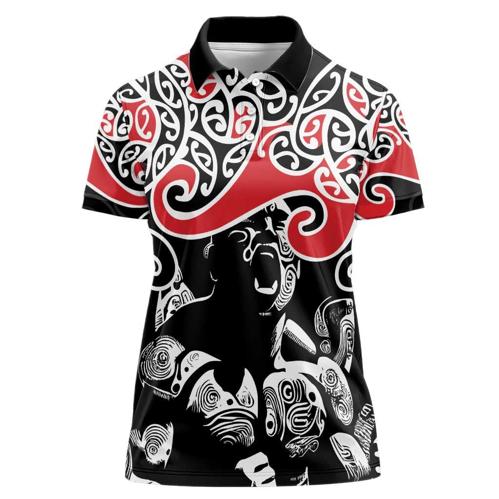 Aotearoa Toitu Te Tiriti Women Polo Shirt New Zealand Stand Together Stand Stronger LT9 Female Black - Polynesian Pride