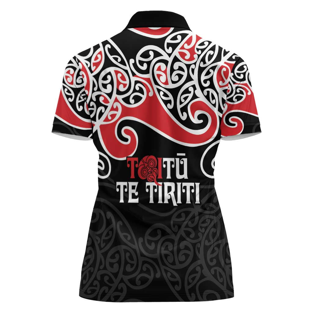 Aotearoa Toitu Te Tiriti Women Polo Shirt New Zealand Stand Together Stand Stronger LT9 - Polynesian Pride