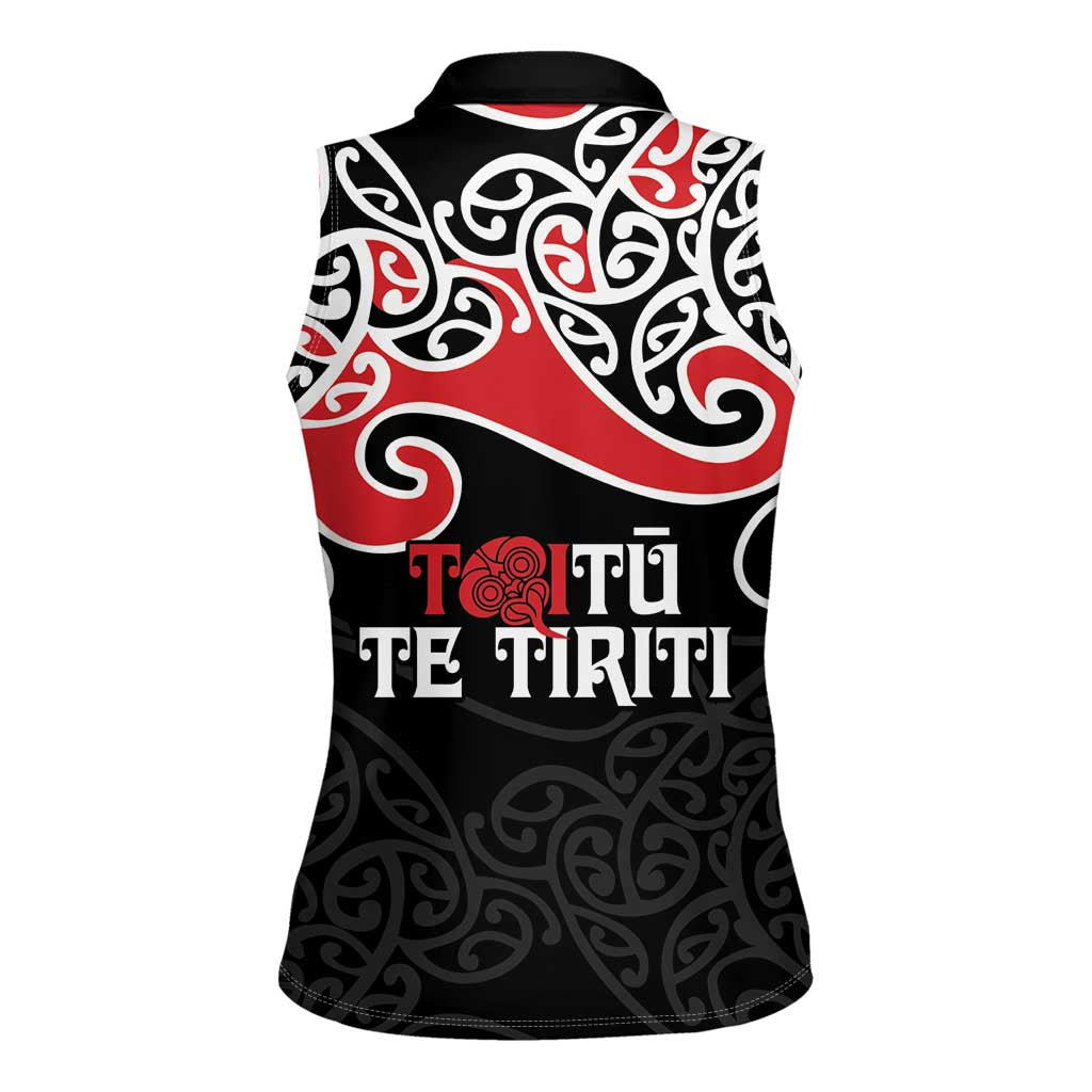 Aotearoa Toitu Te Tiriti Women Sleeveless Polo Shirt New Zealand Stand Together Stand Stronger LT9 - Polynesian Pride