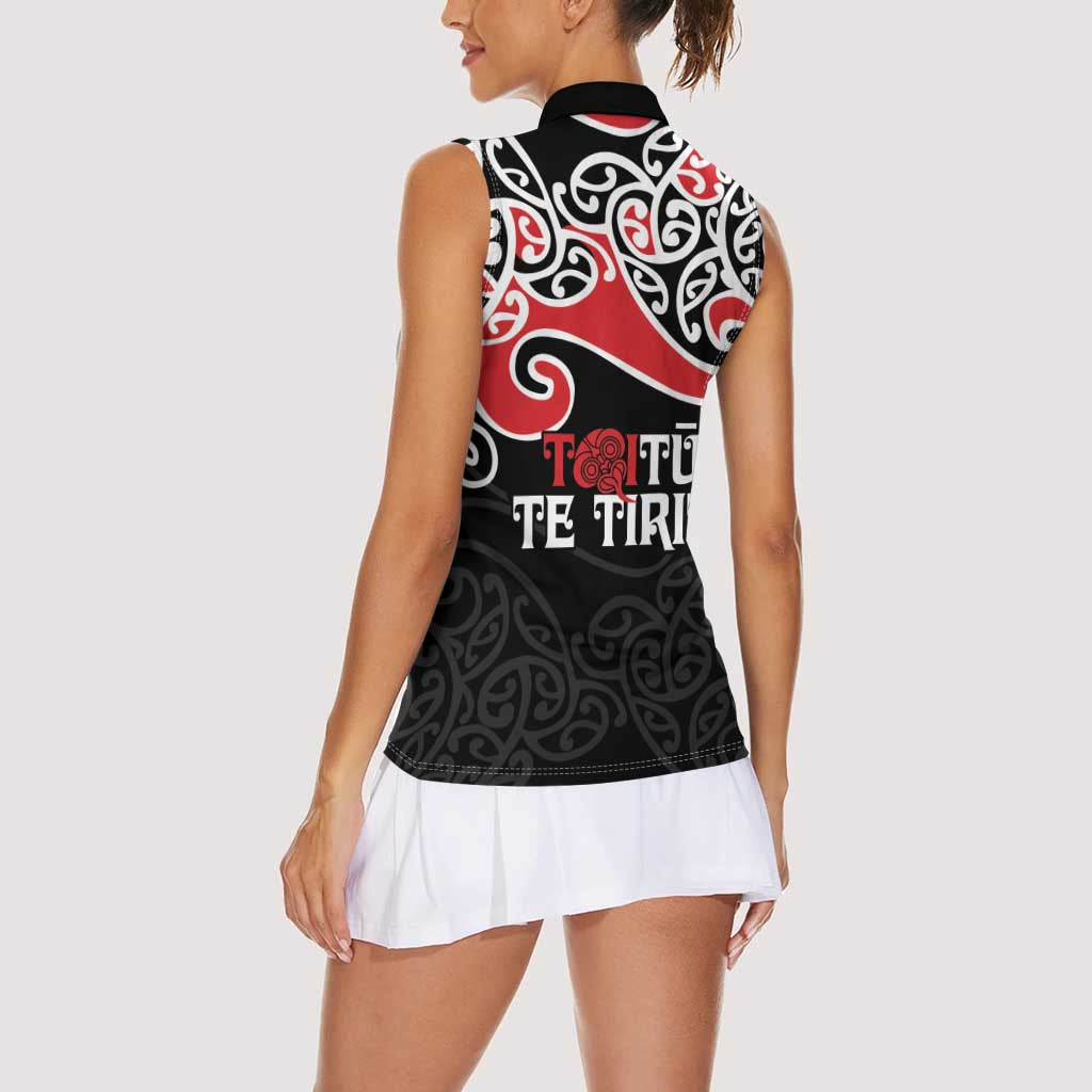 Aotearoa Toitu Te Tiriti Women Sleeveless Polo Shirt New Zealand Stand Together Stand Stronger LT9 - Polynesian Pride