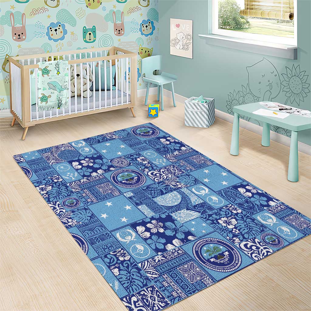 Federated States of Micronesia Merry Christmas Area Rug Pacific Patchwork Xmas Vibes - Polynesian Pride