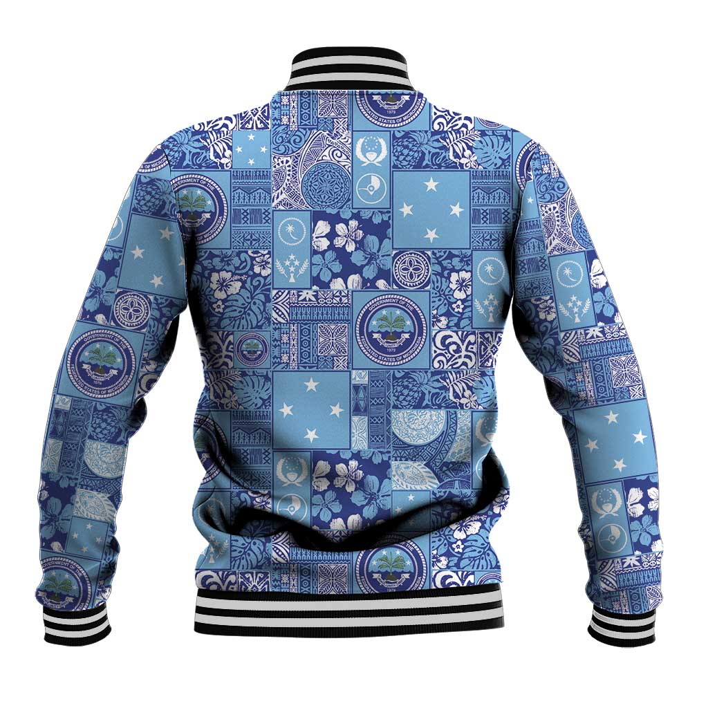 Federated States of Micronesia Merry Christmas Baseball Jacket Pacific Patchwork Xmas Vibes - Polynesian Pride