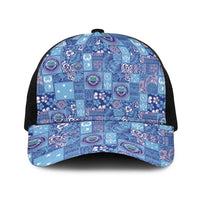 Federated States of Micronesia Merry Christmas Baseball Net Cap Pacific Patchwork Xmas Vibes - Polynesian Pride