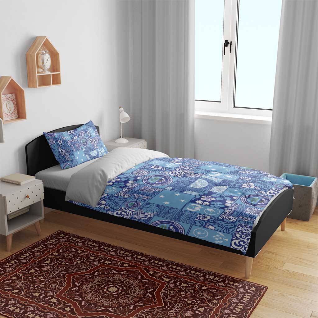 Federated States of Micronesia Merry Christmas Bedding Set Pacific Patchwork Xmas Vibes - Polynesian Pride