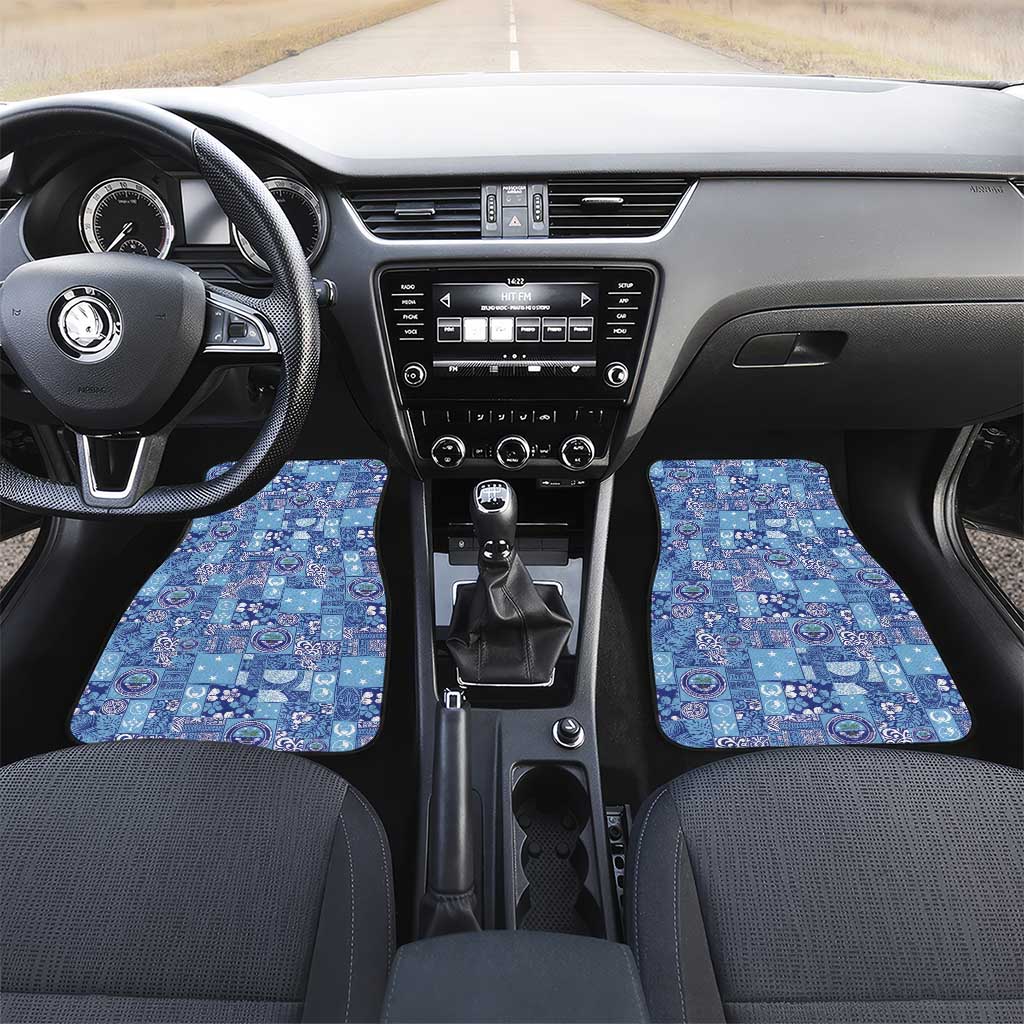 Federated States of Micronesia Merry Christmas Car Mats Pacific Patchwork Xmas Vibes - Polynesian Pride
