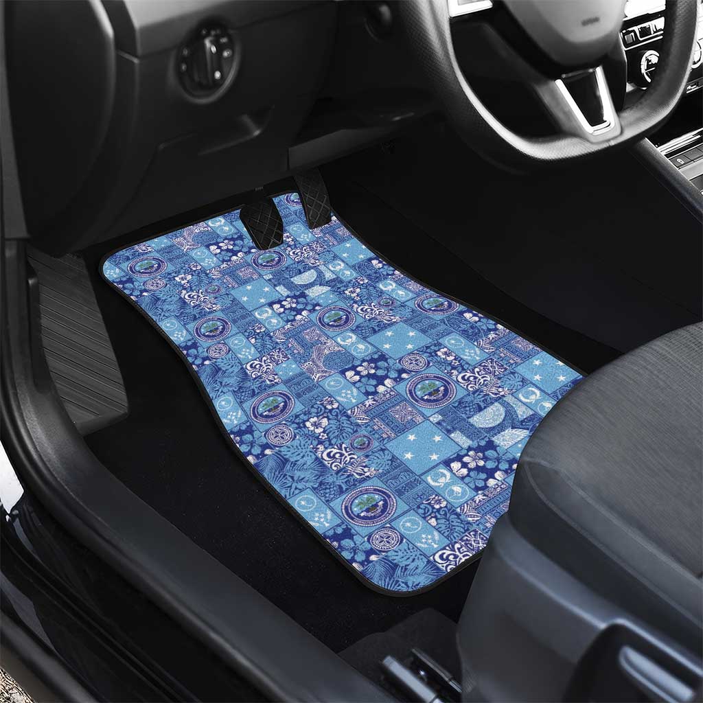 Federated States of Micronesia Merry Christmas Car Mats Pacific Patchwork Xmas Vibes - Polynesian Pride