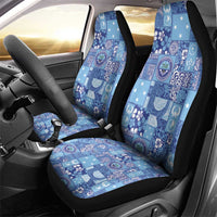 Federated States of Micronesia Merry Christmas Car Seat Cover Pacific Patchwork Xmas Vibes - Polynesian Pride