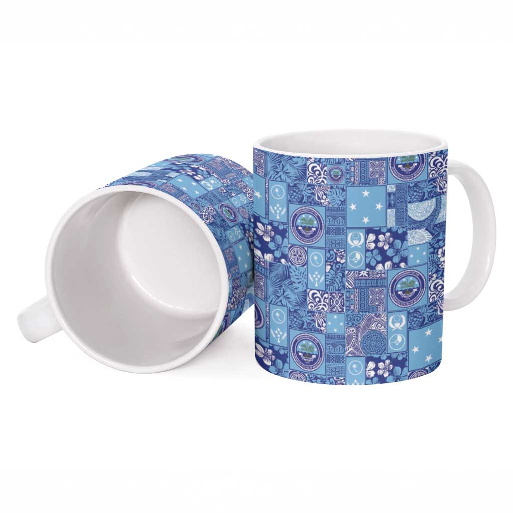 Federated States of Micronesia Merry Christmas Ceramic Mug Pacific Patchwork Xmas Vibes - Polynesian Pride