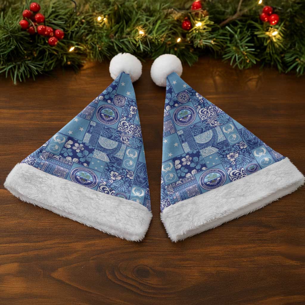 Federated States of Micronesia Merry Christmas Santa Hat Pacific Patchwork Xmas Vibes - Polynesian Pride