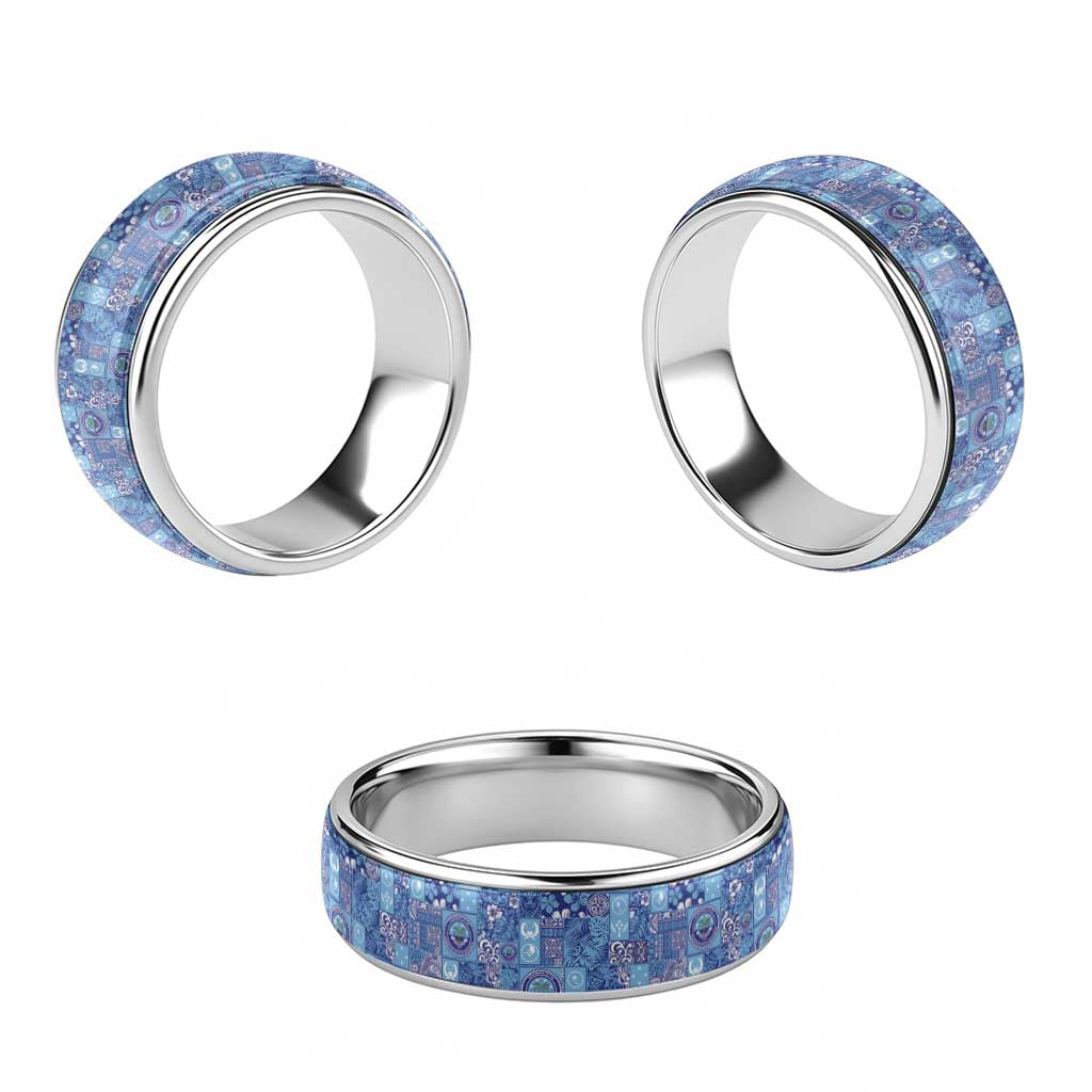 Federated States of Micronesia Merry Christmas Classic Ring Pacific Patchwork Xmas Vibes - Polynesian Pride