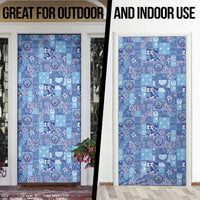 Federated States of Micronesia Merry Christmas Door Cover Pacific Patchwork Xmas Vibes - Polynesian Pride