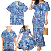 Federated States of Micronesia Merry Christmas Family Matching Mermaid Dress and Hawaiian Shirt Pacific Patchwork Xmas Vibes LT9 - Polynesian Pride