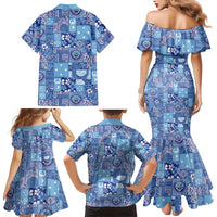 Federated States of Micronesia Merry Christmas Family Matching Mermaid Dress and Hawaiian Shirt Pacific Patchwork Xmas Vibes LT9 - Polynesian Pride