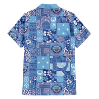 Federated States of Micronesia Merry Christmas Family Matching Short Sleeve Bodycon Dress and Hawaiian Shirt Pacific Patchwork Xmas Vibes LT9 - Polynesian Pride