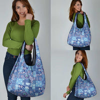 Federated States of Micronesia Merry Christmas Grocery Bag Pacific Patchwork Xmas Vibes - Polynesian Pride