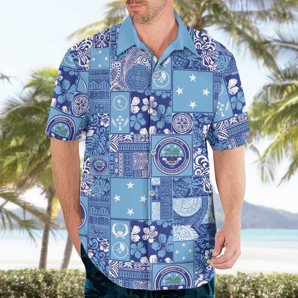 Federated States of Micronesia Merry Christmas Hawaiian Shirt Pacific Patchwork Xmas Vibes - Polynesian Pride