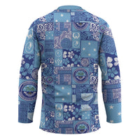 Federated States of Micronesia Merry Christmas Hockey Jersey Pacific Patchwork Xmas Vibes - Polynesian Pride