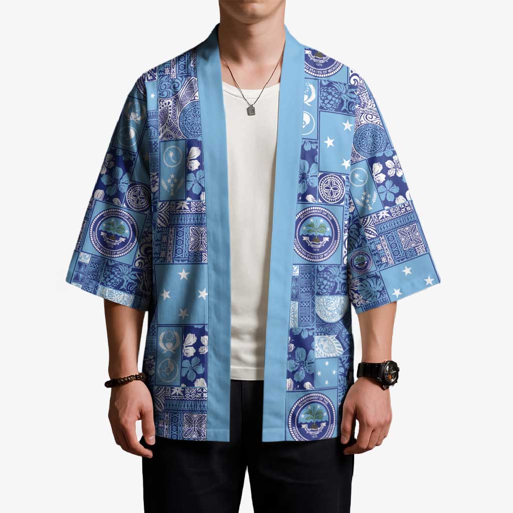 Federated States of Micronesia Merry Christmas Kimono Pacific Patchwork Xmas Vibes - Polynesian Pride