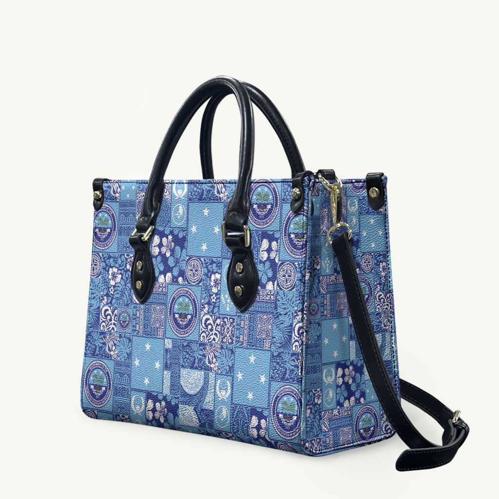 Federated States of Micronesia Merry Christmas Leather Bag Pacific Patchwork Xmas Vibes - Polynesian Pride