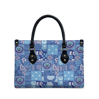 Federated States of Micronesia Merry Christmas Leather Bag Pacific Patchwork Xmas Vibes - Polynesian Pride